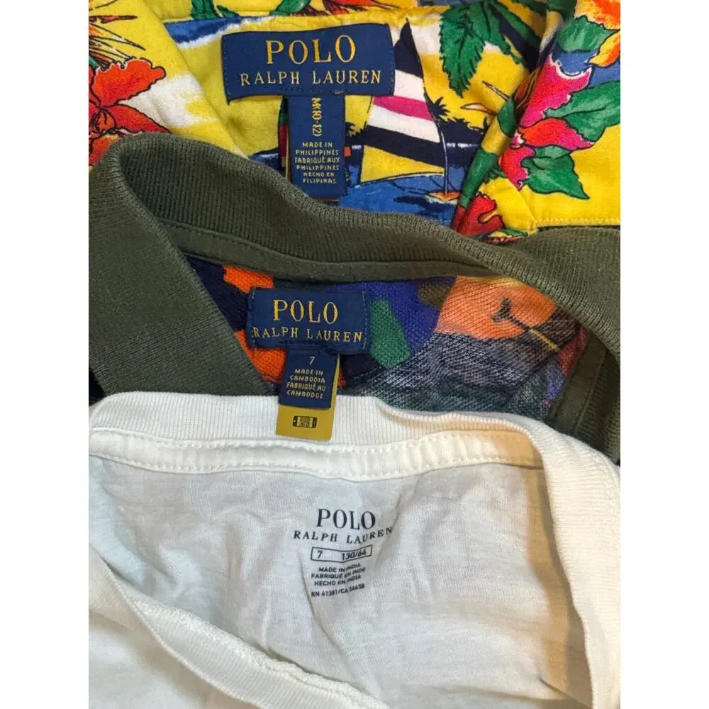 Polo Ralph Lauren 3 Piece Boys Shirt Bundle Small 7/8 to Medium 10/12 Big Pony